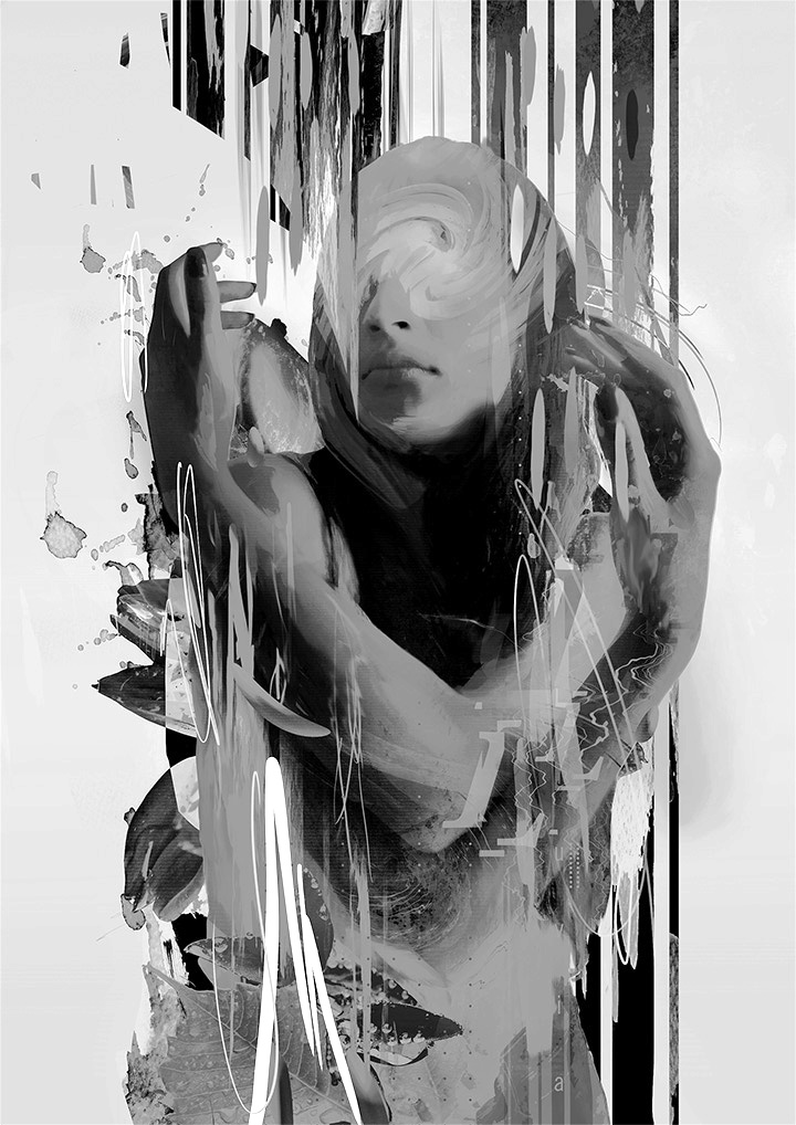 Lluvia digital illustration and Domestika project by Javier Casas Moscko