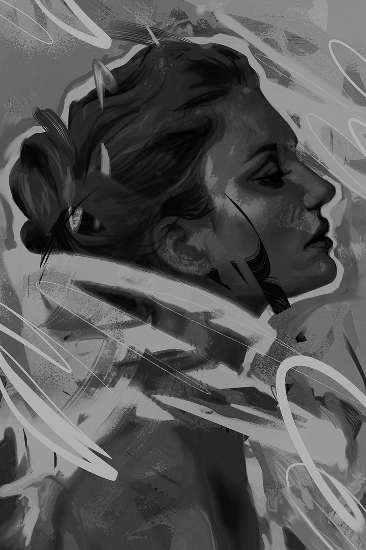Feminine Attraction digital illustration by Javier Casas Moscko